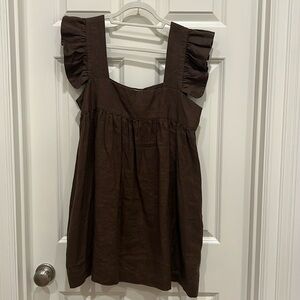 Chocolate brown linen Posse dress
